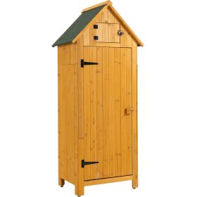 30.3"L X 21.3"W X 70.5"H Outdoor Storage Cabinet;  Wooden Tool Shed for Garden Patio Backyard,  Natural/Gray (Color: Natural)