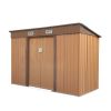 4.2' x 9.1' Outdoor Backyard Garden Metal Storage Shed for Utility Tool Storage