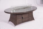 Brown Wicker Patio Firepit  Dining Table (Table Only)