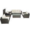 Patio Furniture Sets;  7-Piece Patio Wicker Sofa ;  Cushions;  Chairs ;  a Loveseat ;  a Table and a Storage Box