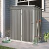 Patio 5ft Wx3ft. L Garden Shed; Metal Lean-to Storage Shed with Lockable Door; Tool Cabinet for Backyard; Lawn; Garden