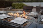 Brown Wicker Patio Firepit  Dining Table (Table Only)