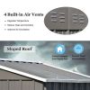 Patio 8ft x6ft Bike Shed Garden Shed; Metal Storage Shed with Lockable Doors; Tool Cabinet with Vents and Foundation Frame for Backyard; Lawn; Garden