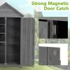 39.56"L x 22.04"W x 68.89"H Outdoor Storage Cabinet Garden Wood Tool Shed Outside Wooden Closet with Shelves and Latch, Gray/Brown