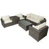 Patio Furniture Sets;  7-Piece Patio Wicker Sofa ;  Cushions;  Chairs ;  a Loveseat ;  a Table and a Storage Box