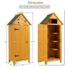 30.3"L X 21.3"W X 70.5"H Outdoor Storage Cabinet;  Wooden Tool Shed for Garden Patio Backyard,  Natural/Gray