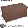Outdoor Storage Box with Waterproof Inner,140 Gallon Large Wicker Patio Storage Bin