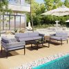 [Not allowed to sell to Wayfair]Light luxury style outdoor suit combination With 1 Love Sofa; 2 Single Sofa; 1 Coffee Table