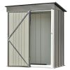 Patio 5ft Wx3ft. L Garden Shed; Metal Lean-to Storage Shed with Lockable Door; Tool Cabinet for Backyard; Lawn; Garden