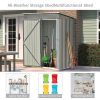 Patio 5ft Wx3ft. L Garden Shed; Metal Lean-to Storage Shed with Lockable Door; Tool Cabinet for Backyard; Lawn; Garden