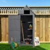 30.3"L X 21.3"W X 70.5"H Outdoor Storage Cabinet;  Wooden Tool Shed for Garden Patio Backyard,  Natural/Gray