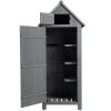 30.3"L X 21.3"W X 70.5"H Outdoor Storage Cabinet;  Wooden Tool Shed for Garden Patio Backyard,  Natural/Gray