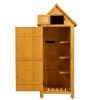 30.3"L X 21.3"W X 70.5"H Outdoor Storage Cabinet;  Wooden Tool Shed for Garden Patio Backyard,  Natural/Gray