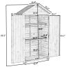 5.8ft x 3ft Outdoor Wood Lean-to Storage Shed Tool Organizer with Waterproof Asphalt Roof; Lockable Doors; 3-tier Shelves for Backyard
