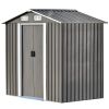 Patio 6ft x4ft Bike Shed Garden Shed; Metal Storage Shed with Lockable Door; Tool Cabinet with Vents and Foundation for Backyard; Lawn; Garden