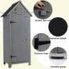 30.3"L X 21.3"W X 70.5"H Outdoor Storage Cabinet;  Wooden Tool Shed for Garden Patio Backyard,  Natural/Gray