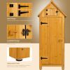 30.3"L X 21.3"W X 70.5"H Outdoor Storage Cabinet;  Wooden Tool Shed for Garden Patio Backyard,  Natural/Gray