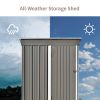 Patio 5ft Wx3ft. L Garden Shed; Metal Lean-to Storage Shed with Lockable Door; Tool Cabinet for Backyard; Lawn; Garden